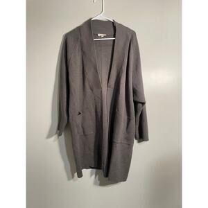 Mystree‎ Taupe Structured Longlined Open Front Cardigan